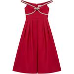 Платье миди с бантом Self-portrait, Бордовое - фото