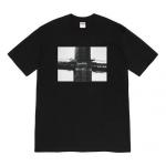 Футболка fw19 week 17 bridge tee graffiti printing short sleeve black Supreme, черный - фото