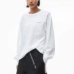 Свитшот с принтом логотипа Alexander Wang, белый - фото 4
