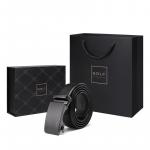 Кожаные ремни мужские GOLF, черный (подарочный набор в улучшенной упаковке) - фото 5