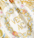 Шёлковое платье с рюшами Underwater Barocco Versace Kids, Eggshell + Multicolor - фото 3