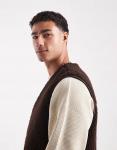 Жилет Borg Utility коричневого цвета Asos Design - фото 4