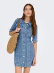 Платье до колена ONLY, Средне-синий деним - фото 3