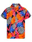 Рубашка King Kameha Pineapple Hibiscus Black Line, красный - фото
