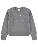 Детский свитер с блестками Abercrombie Kids, серый - фото