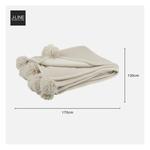 Одеяло J-LINE PomPom, серый - стекловолокно - 130 x 1 x 170 см - фото 5