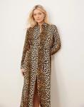 Платье-рубашка макси YAS с завязкой на талии и леопардовым принтом - фото 4