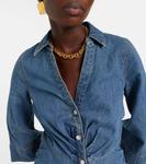 Хлопковое платье-рубашка Haydon Veronica Beard, Rebel Blue - фото 4