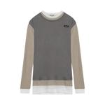 Топ Miu Miu Multi Layer Jersey Top, White/Pumice/Lead Grey - фото