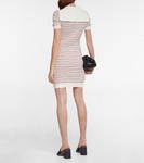 Мини-платье из полосатого хлопка Miu Miu, Bianco - фото 3