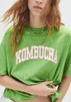 Футболка PULL&BEAR KOMBUCHA , Green/Light Green - фото 4