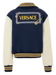 Бомбер с контрастными рукавами Versace Kids, синий - фото 2