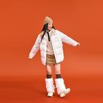 Пуховик унисекс белый Skechers, белый+Сумка для покупок в комплекте - фото 4