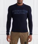 Шерстяной свитер Regular fit Aeronautica Militare, синий - фото