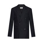 Блейзер Dries Van Noten Slim Fit Double Breasted Blazer Navy, синий - фото