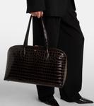 Сумка-тоут из кожи с эффектом крокодила Toteme, коричневый - фото 2