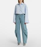 Джинсы-бочонки с высокой талией Rotate, Beige Blue Denim - фото 2