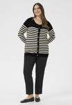 Кардиган Kaffe Curve LIZZY STRIPE, Black/Turtledove Half Stripe/Black - фото 2