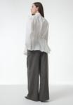 Блуза Leem LONG-SLEEVE COLLARED WITH PLEATS, White - фото 3