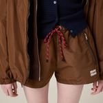 Шорты из технической ткани Miu Miu, коричневый - фото 4