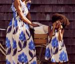 Платье Jaipur для девочек в синем икате Pink Chicken - фото 3