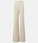 Вязаные расклешенные брюки с высокой посадкой Joseph, Affogato - фото