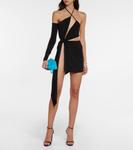 Мини-платье из джерси с вырезом Mônot, черный - фото 2