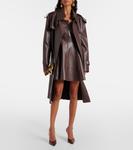 Мини-платье из искусственной кожи Norma Kamali, Choco - фото 2