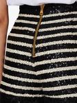 Balmain полосатые шорты со стразами, черный - фото 5