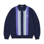 Рубашка Palace x Fred Perry Long Sleeve Knitted Shirt, Peacoat - фото