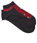 Носки мужские Hugo Bodywear короткие с логотипом 2 пары, черный - фото