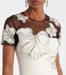 Украшенное креповое платье Safiyaa, Ivory With Crystal - фото 4