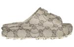 Шлепанцы мужские Gucci Interlocking G, бежево-серый - фото 2