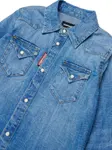 Джинсовая рубашка с карманами DSQUARED2 KIDS, синий - фото 3