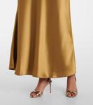 Платье-комбинация из атласа в стиле прованс Galvan, оливковый - фото 5