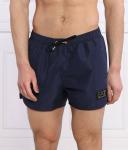 Шорты мужские Ea7 пляжные с логотипом бренда, синий - фото