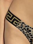 Versace плавки бикини с леопардовым принтом, черный - фото 5