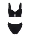 Черный эластичный нейлоновый бикини Бонни Hunza G, черный - фото