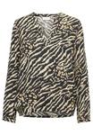 Блузка Kaffe Ditte с анималистическим принтом, черный/коричневый - фото