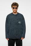 Толстовка Lucy & Sam ACID WASHED WITH CHEST POCKET, Black - фото