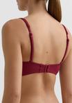 Топ бикини OYSHO MINI CHECK JACQUARD HALTER, Dark Red - фото 6