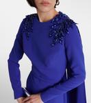 Платье-накидка Ginevra с декором Safiyaa, Azure Blue With Azure Blue - фото 4