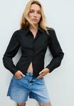 Блуза Stradivarius Button-down blouse, Black - фото