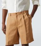 Плиссированные шорты-бермуды Rubinacci, Tuareg Beige - фото 5