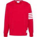 4 Bar Stripe Cotton T shirt THOM BROWNE, красный - фото