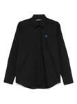 Рубашка с вышитым логотипом Карла Лагерфельда Karl Lagerfeld, черный - фото
