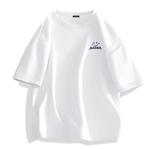 Футболка унисекс MINISO, белая (голубое сердце с логотипом на груди) - фото 2