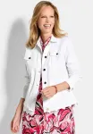 Mit blumenborte denim jacket Goldner, White - фото