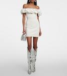 Мини-платье с открытыми плечами и оборками Alexandre Vauthier, Off-White - фото 2