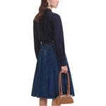 Рубашка с пайетками и полосками Self-portrait, синий - фото 4